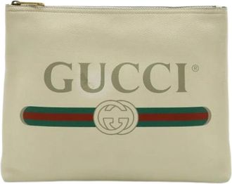 Gucci Pre-owned Clutches, male, Beige, Size: ONE SIZE Pre-owned Clutch Bag