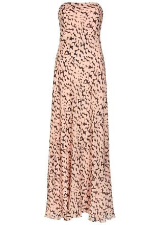 Staud Cassie Tortoise-print Silk Maxi Dress - Pink - 10 (UK14 / L)