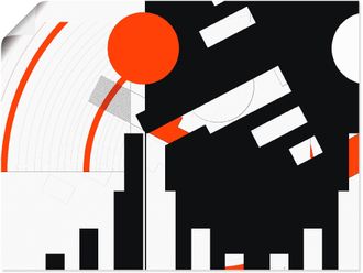 Artland Wandbild »Schwarz weiss trifft rot Version 5« Muster 1 Stk. tlg. als Leinwandbild, Poster in verschied. Grössen