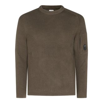 C.P. Company C.p. Company - New Lens Ribbed Crew Neck - Heren - Truien - Groen - Maat: M Katoen