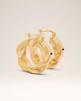 Ami Gold Brass Tresse Hoops Yellow - OS - Unisex
