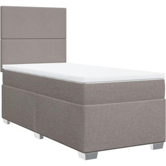 vidaXL Cama Box Spring Con Colch&oacute;n Tela Gris Taupe 80x200 Cm Vidaxl