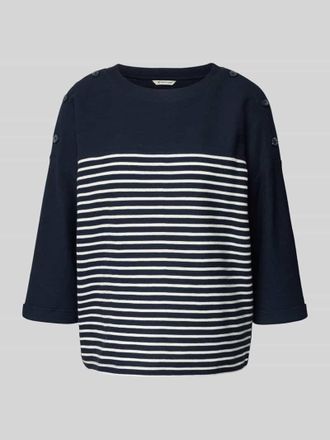 Tom Tailor Relaxed Fit Pullover aus Bio-Baumwoll-Mix in Marine, Gr&ouml;&szlig;e XXXL
