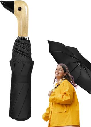 Generic Duck Head Umbrella, Cute Sun Duck Umbrella, Ducks Head 3 Fold Windproof Umbrellas with UV Protection, 8 Ribs Umbrellas, for Women, Children, and Adult