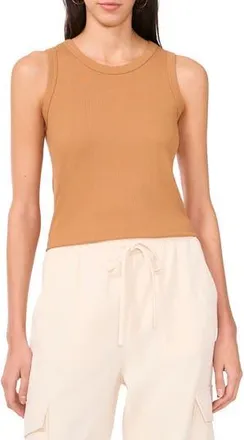 Halogen Fitted Ribbed Tank Top in Sugar Camel at Nordstrom Rack, Size X-Small