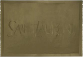 Saint Laurent Sjaal met logo - Groen