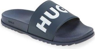 BOSS Logo Slide Sandal in Dark Blue at Nordstrom Rack, Size 13Us / 12Uk