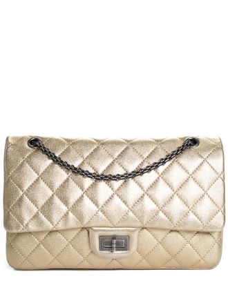 Chanel Metallic Gold Quilted Calfskin Leather 2.55 Reissue Double Flap Bag, NWT (Authentic Pre-Loved)