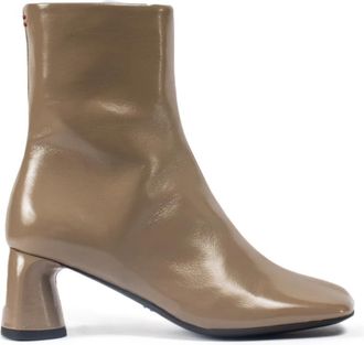 Halmanera Stivaletto Ankle Boot - Dames - Laarzen met Hak - Grijs - 38 EU - Leer - Schoenen