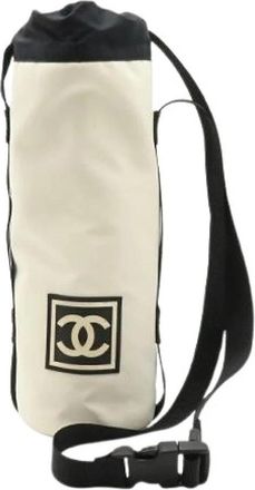 Chanel Pre-owned Nylon Sports Line Bottle Holder Bag - Dames - Vintage Schoudertas - Beige - ONE Size - Nylon - Vintage