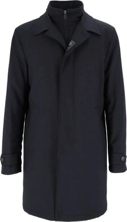 Fay Morning Coat Travel - Heren - Mantel - Blauw - 2XL - Wol - Jassen