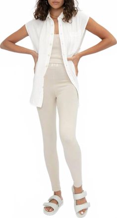 NSF Ruby Button Down Shirt In White