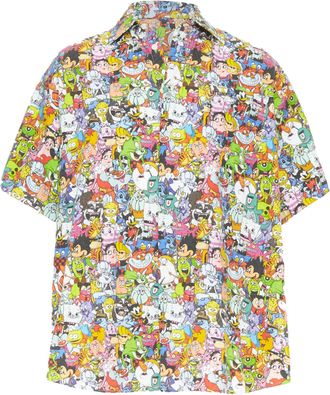 VETEMENTS DEMNA 2020 Allover Monster Shirt print black logo oversized shirt S