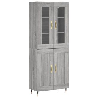 Berkfield Home Highboard Grey Sonoma 69.5x34x180 cm Engineered Wood
