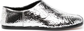 Maison Margiela Tabi mirror-effect babouche shoes - women - Calf Leather/Calf Leather/Calf Leather - 39 - Silver