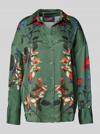 Miss Goodlife Bluse mit Umlegekragen in Dunkelgruen, Gr&ouml;&szlig;e S