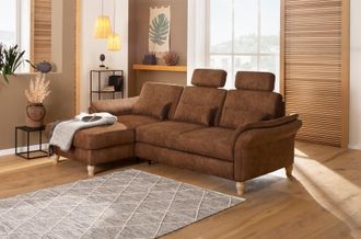 HOME AFFAIRE Ecksofa »Palace L-Form« incl. Sitztiefenverstellung, wahlweise mit Bettfunktion und Stauraum