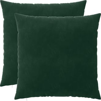 vidaXL Coj&iacute;n Con Almohada Heerlen 2 Uds. Verde Oscuro Terciopelo Vidaxl