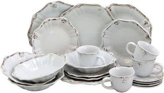 Elama Fleur De Lys 20-Piece Dinnerware Set in White at Nordstrom
