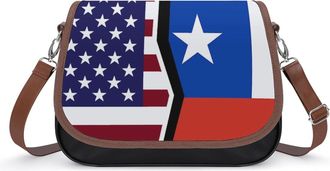 Generic US & Chile Flag Fashion Womens Crossbody Bags Novelty Handbag Shoulder Bag Purse