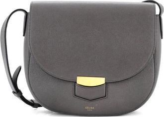 Celine Trotteur Grainy Leather Medium crossbody bag - Grijs