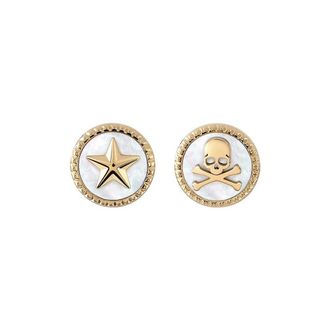 Philipp Plein Stud Oorbellen - Dames - Oorbellen - Geel - ONE Size - Accessoires