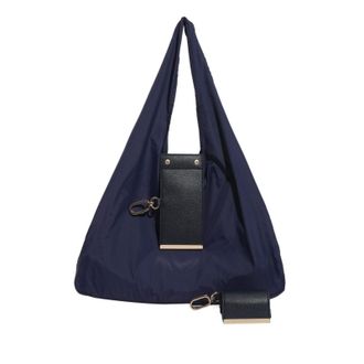 Generic Keychain Tote Bag, Foldable Expandable Mini Tote with Key Ring Bag Compact for Shopping Travel Daily Use (Dark Blue,39 * 28 * 7CM)