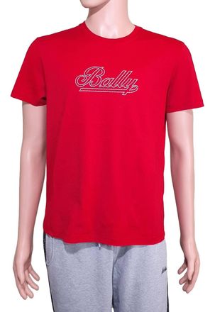 Bally Womens Studs Graphic Logo T-Shirt In Red
