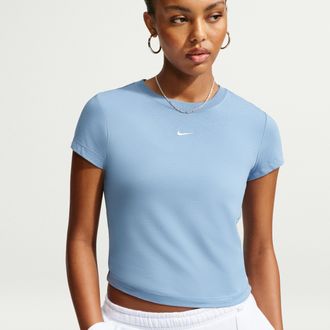 Nike Womens Nike Sportswear Chill Knit T-Shirt in Blue | FV5508-486