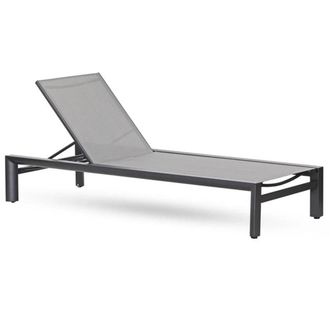 Brigros Comparte tumbona de exterior gris con estructura de aluminio