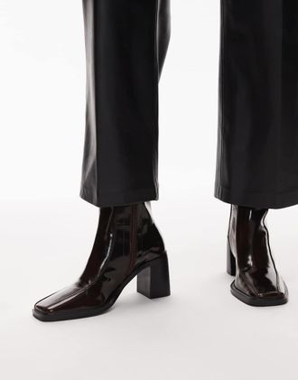 Tony Bianco Dusty - Stivaletti marrone lucido con tacco largo