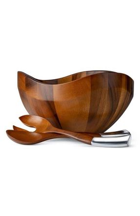 Namb&eacute; Billow Salad Bowl & Servers Set in Brown at Nordstrom