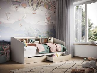 Flair Leni Day Bed in Light Oak | Size: Single