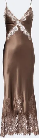 Rebecca Vallance Ellen lace-trimmed silk slip dress