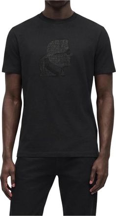 Karl Lagerfeld T-shirt met ronde hals - Heren - T-shirts - Zwart - 2XL - Katoen - Tops
