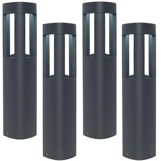 Loops 4 PACK Outdoor Post Bollard Light Grey Triangle Modern Driveway Path Lamp LED