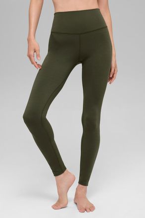Alo Softsculpt High-Waist Legging in Green Olive, Size: Medium
