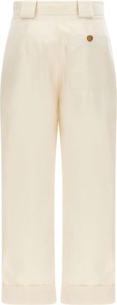 Max Mara Cotton Gabardine Trousers - Cream