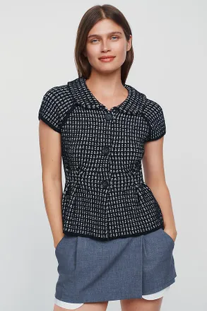 Maeve Short-Sleeve Peplum Sweater