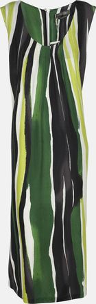 Marina Rinaldi Multicolor Striped Silk Sleeveless Dress