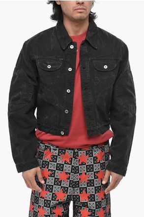 Off-white Denim Jacket GARMDYED With Rear Zip size Xl