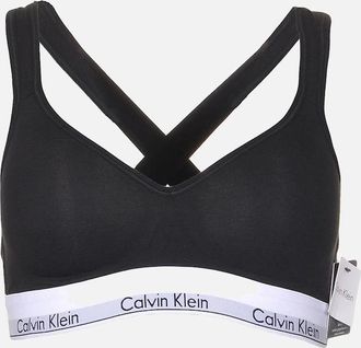 Calvin Klein Womens Modern Cotton Bralette Lift, Black - Size: 10/8