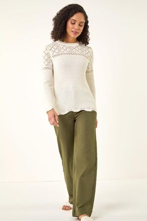 Roman Textured Wave Hem Knit Jumper