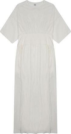 Toteme Relaxed Fit Midi Dress With Gathered Waist And Soft Texture