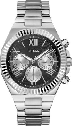 Guess Heren Multifunctioneel Horloge Equity zilver- zwart 44 mm Gw 0703G1 - unisex - Horloges - Grijs - ONE Size - Accessoires