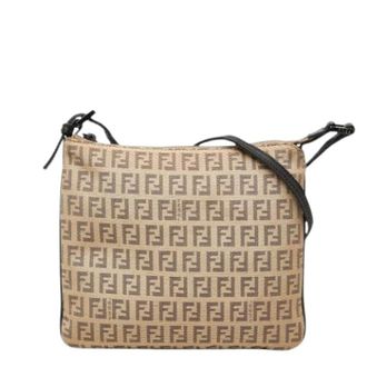 Fendi Pre-owned Cross Body Bags, female, Beige, Size: ONE SIZE Pre-owned Zucchino Shoulder bag