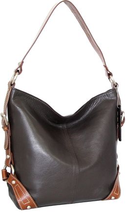 Nino Bossi Leather Bucket Bag in Chocolate