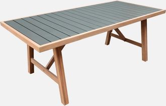 Sweeek Mesa De Jard&iacute;n De Madera De Acacia Y Aluminio, 8 Plazas