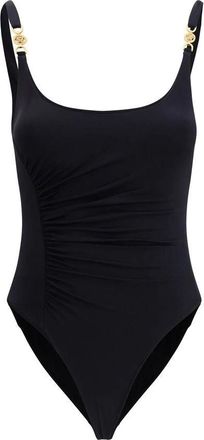 Versace Medusa 95 Badpak met Plooitjes - Dames - Badpakken - Zwart - S - Badmode
