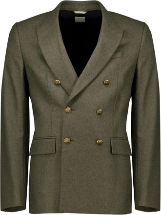Dior Dubbelrijige Jas - Heren - Blazers - Groen - XS - Wol - Jassen
